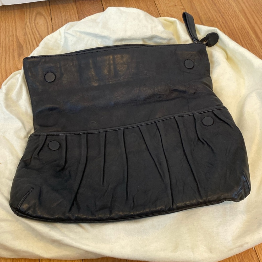 Black Leather Club Monaco Clutch
